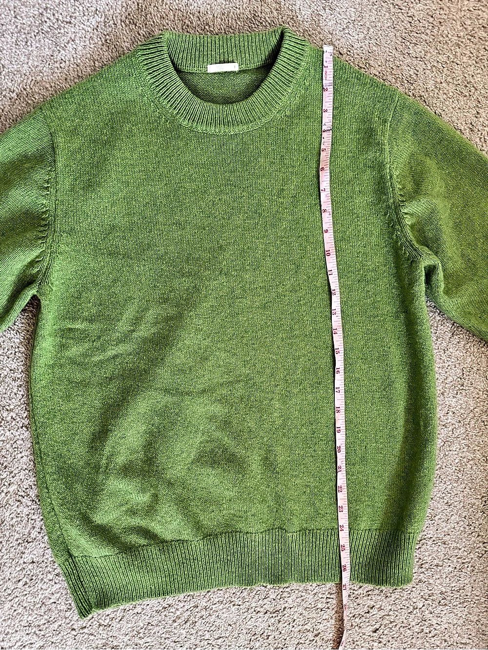 GU Wool blend Green Crewneck Knit Sweater M
